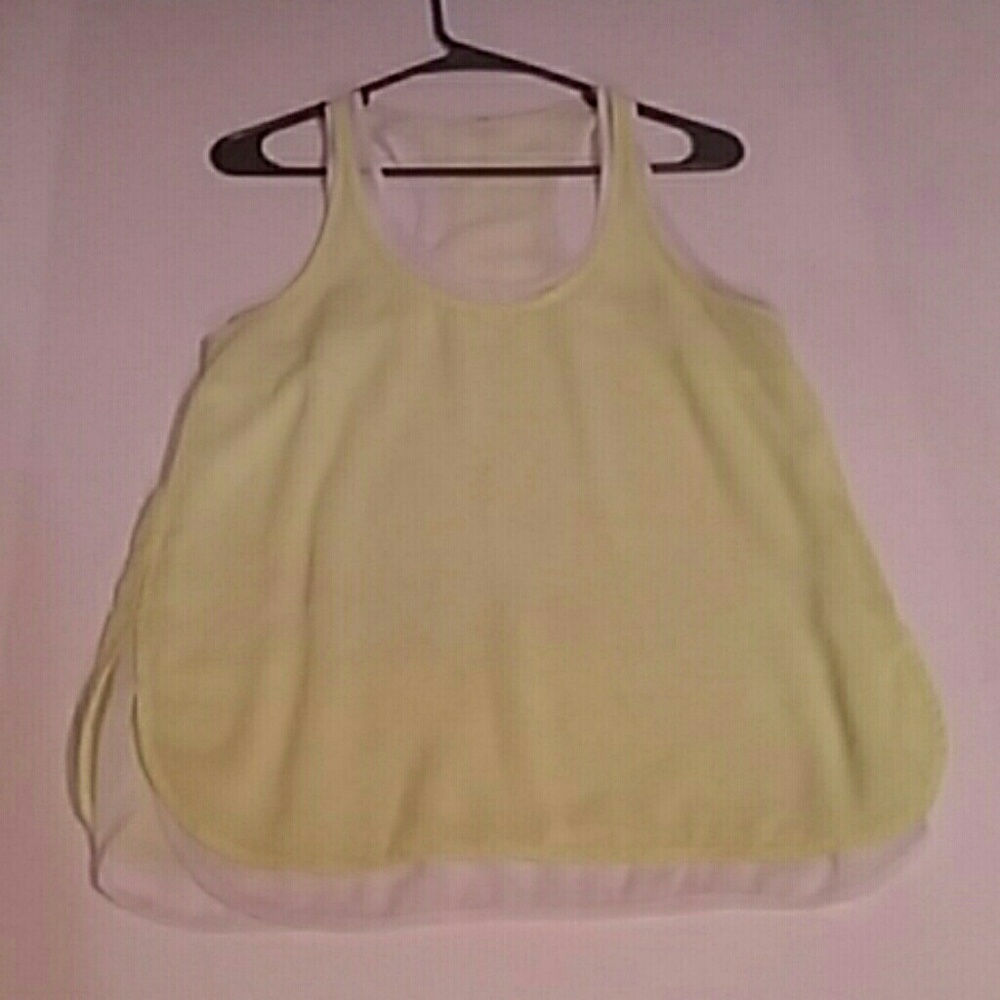 Neon Yellow Racer Back Tank Top Great For Work Out